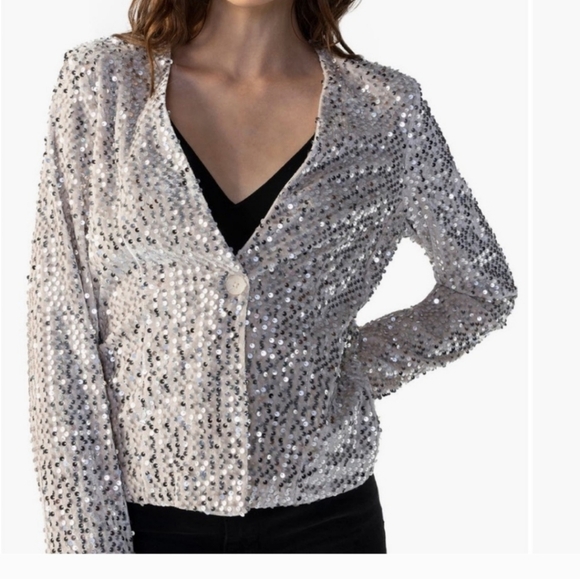 Sanctuary, NWT Charmed Sequin Blazer Jacket,Medium - Picture 3 of 10